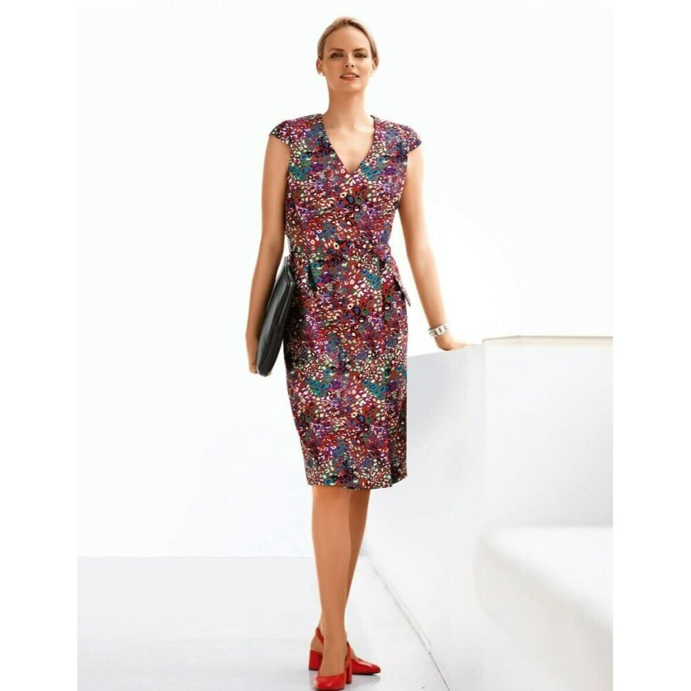 NWT Madeleine Women's Snap Button Front Shirt Wrap Dress Size US XL Red